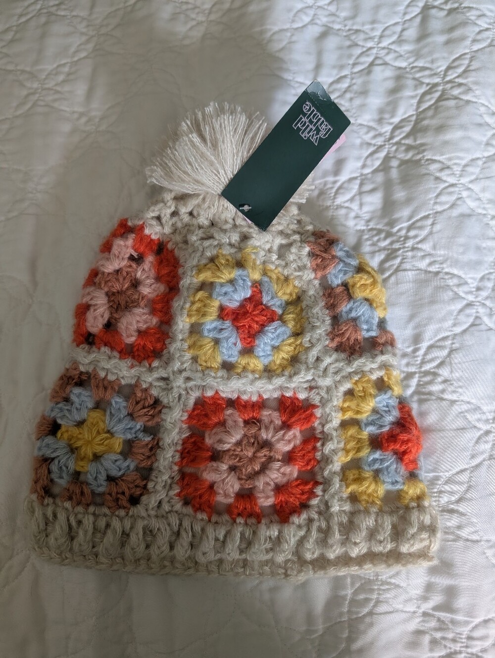 Granny Square Crotcheted Beanie
